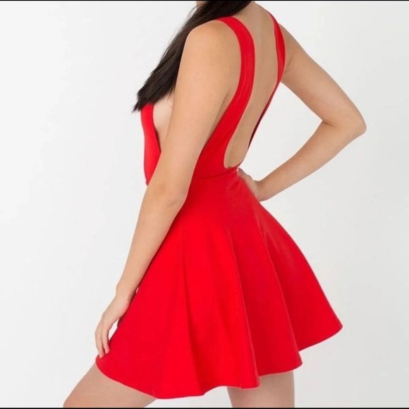 American Apparel Dresses & Skirts - NEW RED American Apparel Ponte Sleeveless Skater Dress